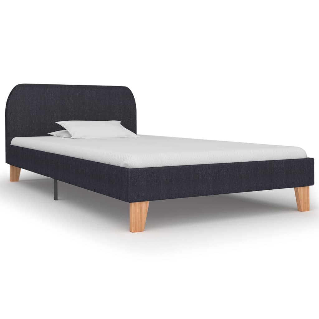 vidaXL Bettgestell Dunkelgrau Stoff 90×200 cm