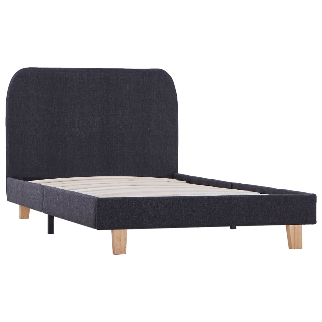 vidaXL Bettgestell Dunkelgrau Stoff 90×200 cm