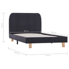 vidaXL Bettgestell Dunkelgrau Stoff 90×200 cm