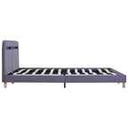 vidaXL Bettgestell mit LED Hellgrau Stoff 160x200 cm