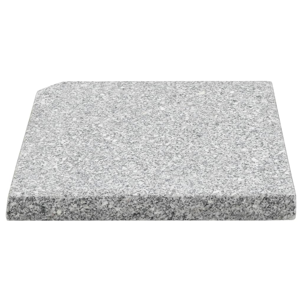 vidaXL Schirm-Gewichtsplatten 4 Stk. Quadratisch Grau Granit 100 kg