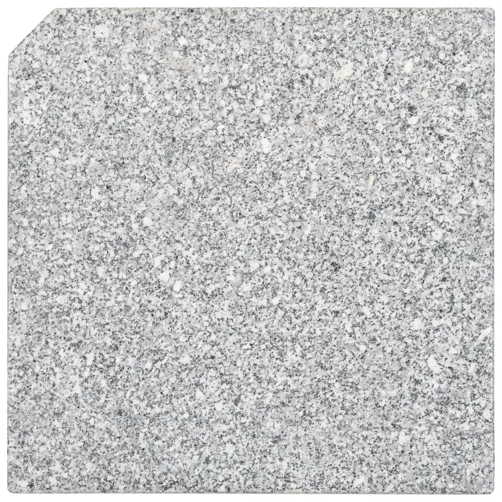 vidaXL Schirm-Gewichtsplatten 4 Stk. Quadratisch Grau Granit 100 kg