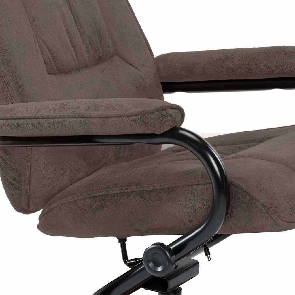 vidaXL TV-Sessel mit Fußhocker Braun Wildleder-Optik