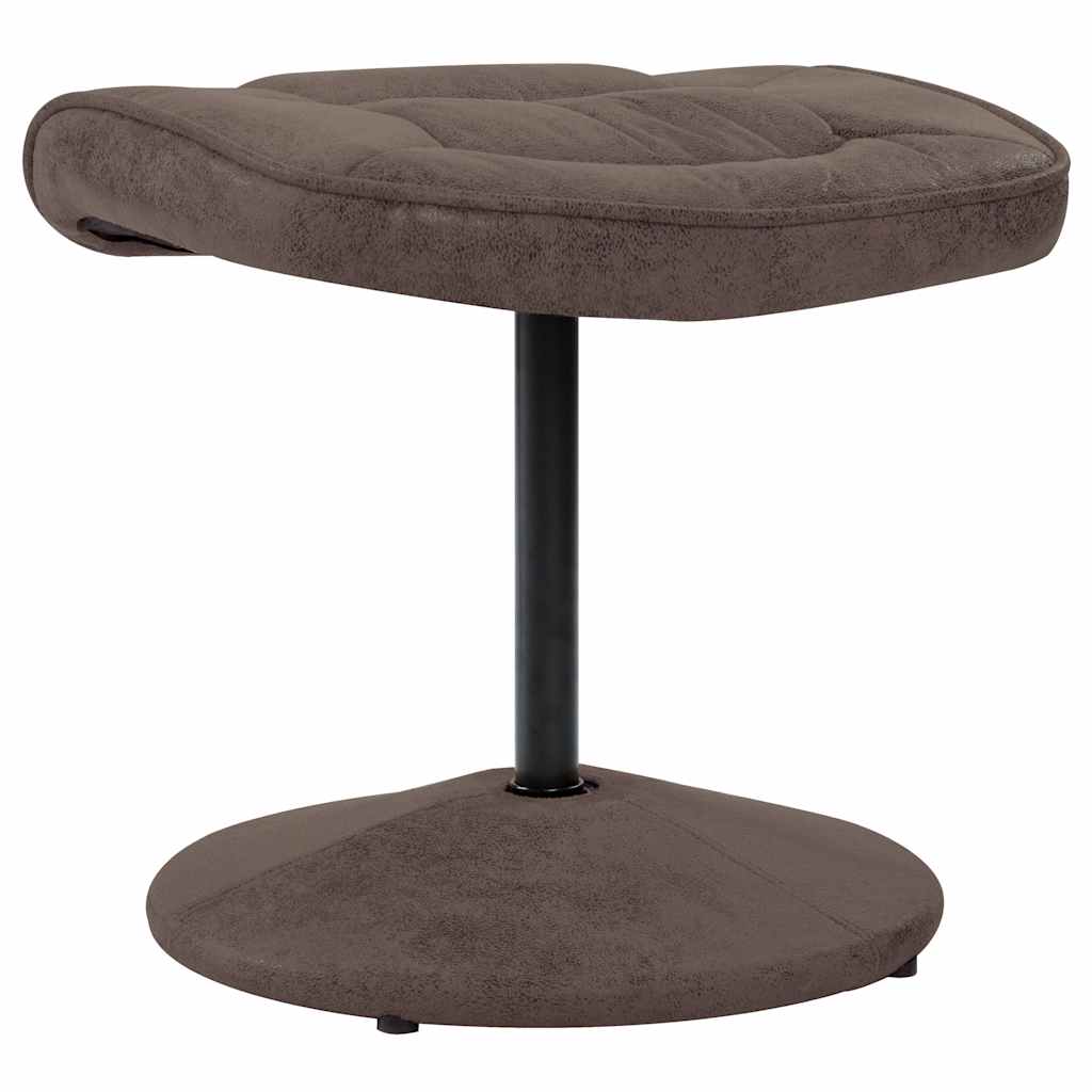 vidaXL TV-Sessel mit Fußhocker Braun Wildleder-Optik