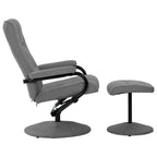 vidaXL Relaxsessel mit Fußhocker Hellgrau Stoff