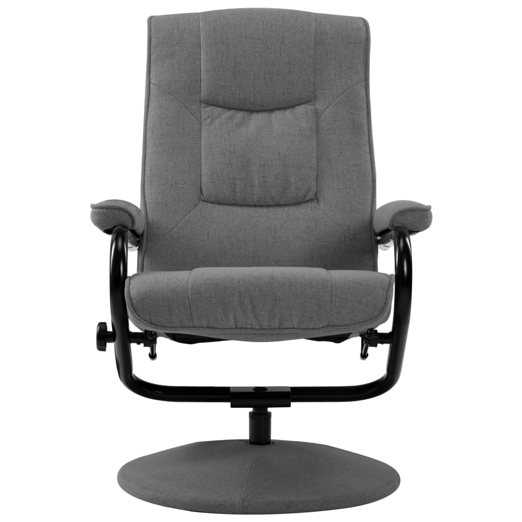 vidaXL Relaxsessel mit Fußhocker Hellgrau Stoff