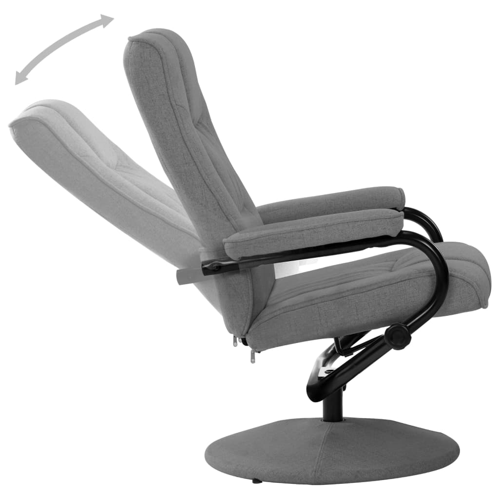 vidaXL Relaxsessel mit Fußhocker Hellgrau Stoff