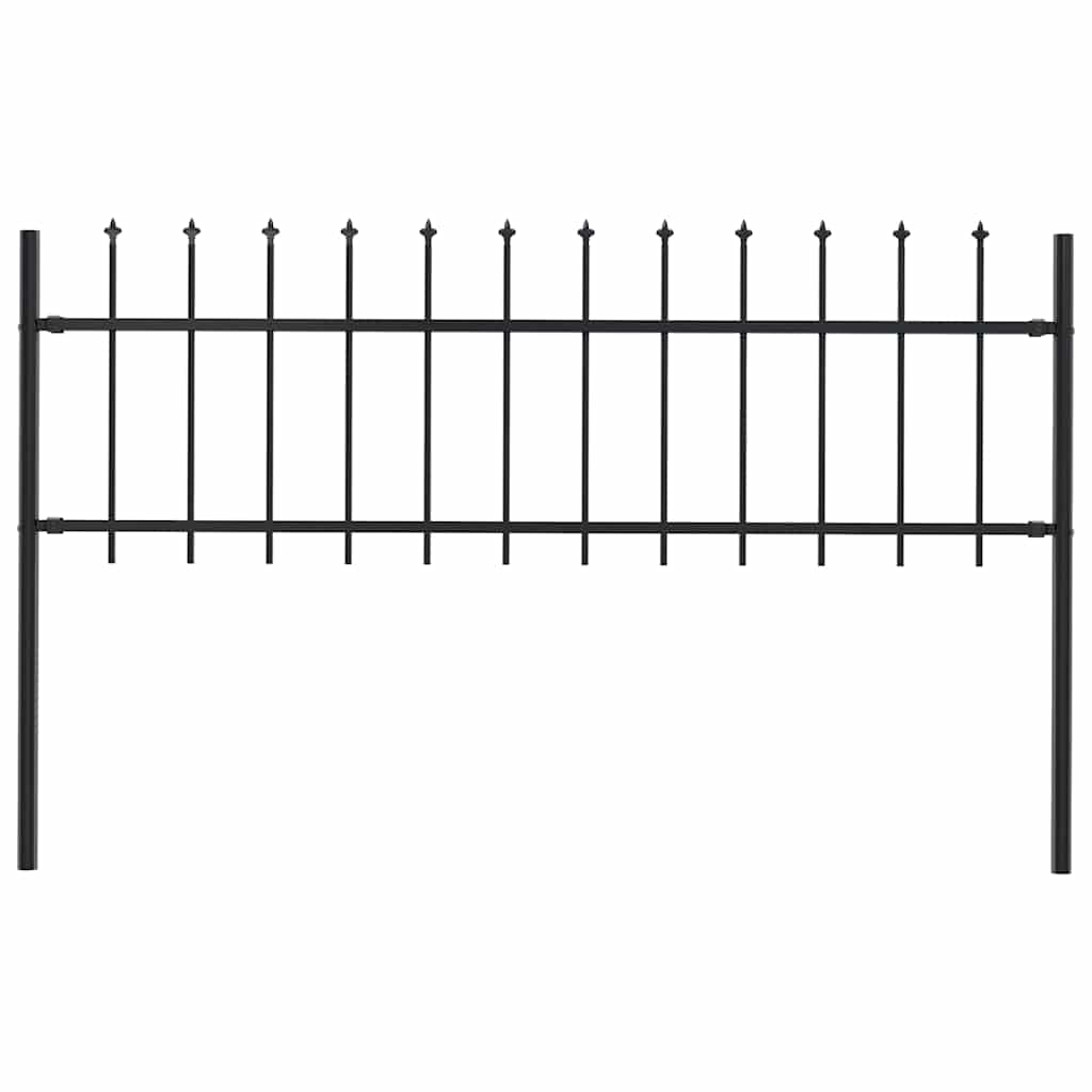 vidaXL Gartenzaun Woerden mit Speerspitze Stahl 181 x 60 cm Schwarz