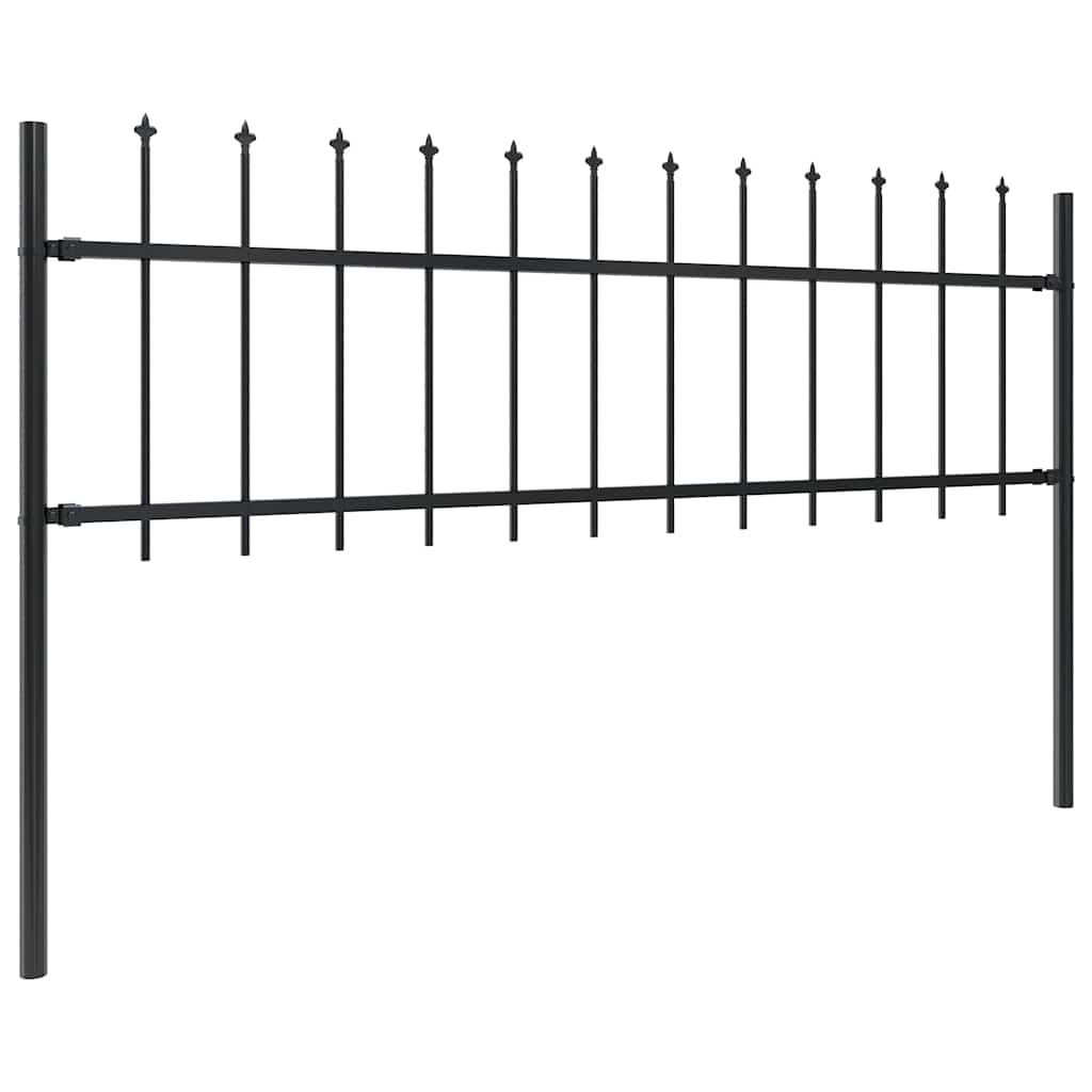 vidaXL Gartenzaun Woerden mit Speerspitze Stahl 181 x 60 cm Schwarz