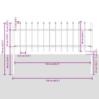 vidaXL Gartenzaun Woerden mit Speerspitze Stahl 181 x 60 cm Schwarz