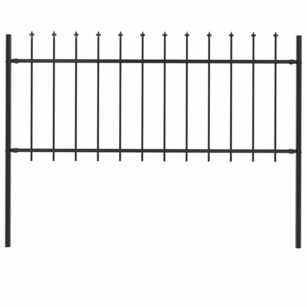vidaXL Gartenzaun Woerden mit Speerspitze Stahl 181 x 60 cm Schwarz