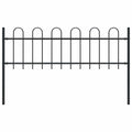 vidaXL Gartenzaun BOXTEL mit Bügelaufsatz Stahl 181 x 60 cm Schwarz