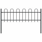vidaXL Gartenzaun BOXTEL mit Bügelaufsatz Stahl 181 x 60 cm Schwarz