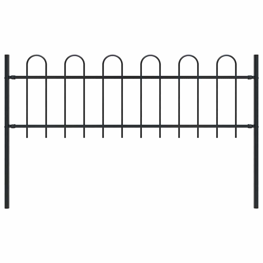 vidaXL Gartenzaun BOXTEL mit Bügelaufsatz Stahl 181 x 60 cm Schwarz