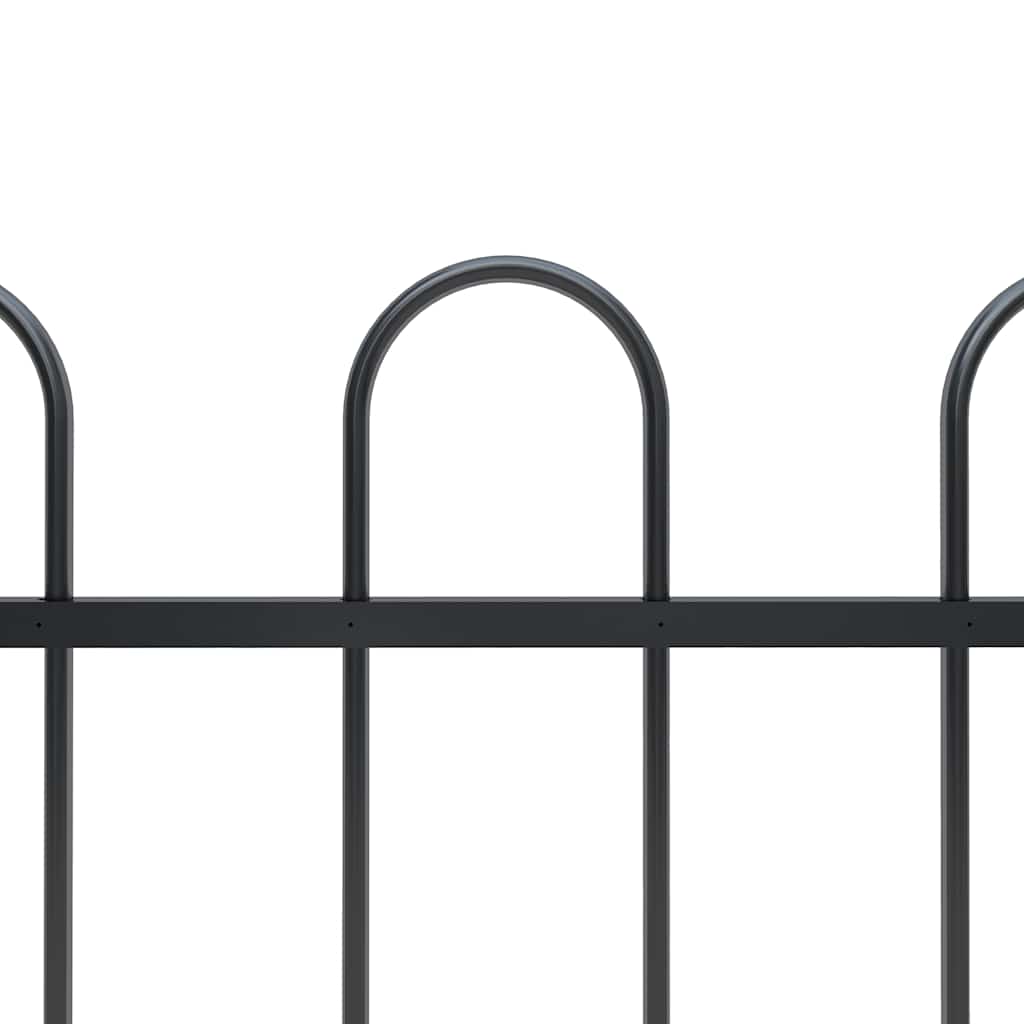 vidaXL Gartenzaun BOXTEL mit Bügelaufsatz Stahl 181 x 60 cm Schwarz