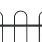 vidaXL Gartenzaun BOXTEL mit Bügelaufsatz Stahl 181 x 60 cm Schwarz