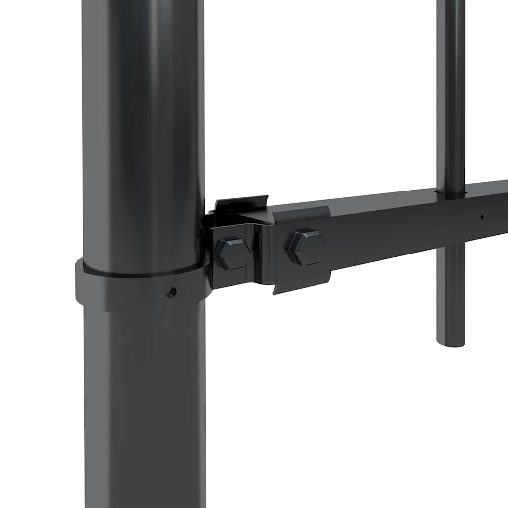 vidaXL Gartenzaun BOXTEL mit Bügelaufsatz Stahl 181 x 60 cm Schwarz