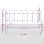 vidaXL Gartenzaun BOXTEL mit Bügelaufsatz Stahl 181 x 60 cm Schwarz