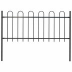 vidaXL Gartenzaun BOXTEL mit Bügelaufsatz Stahl 181 x 60 cm Schwarz