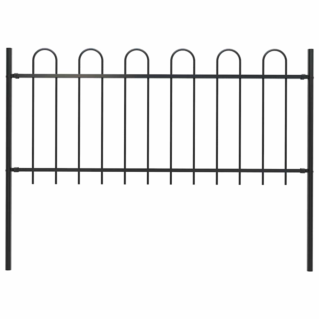 vidaXL Gartenzaun BOXTEL mit Bügelaufsatz Stahl 181 x 60 cm Schwarz