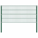 vidaXL Zaunelement mit Pfosten Eisen 176,5 x 80 cm Grün