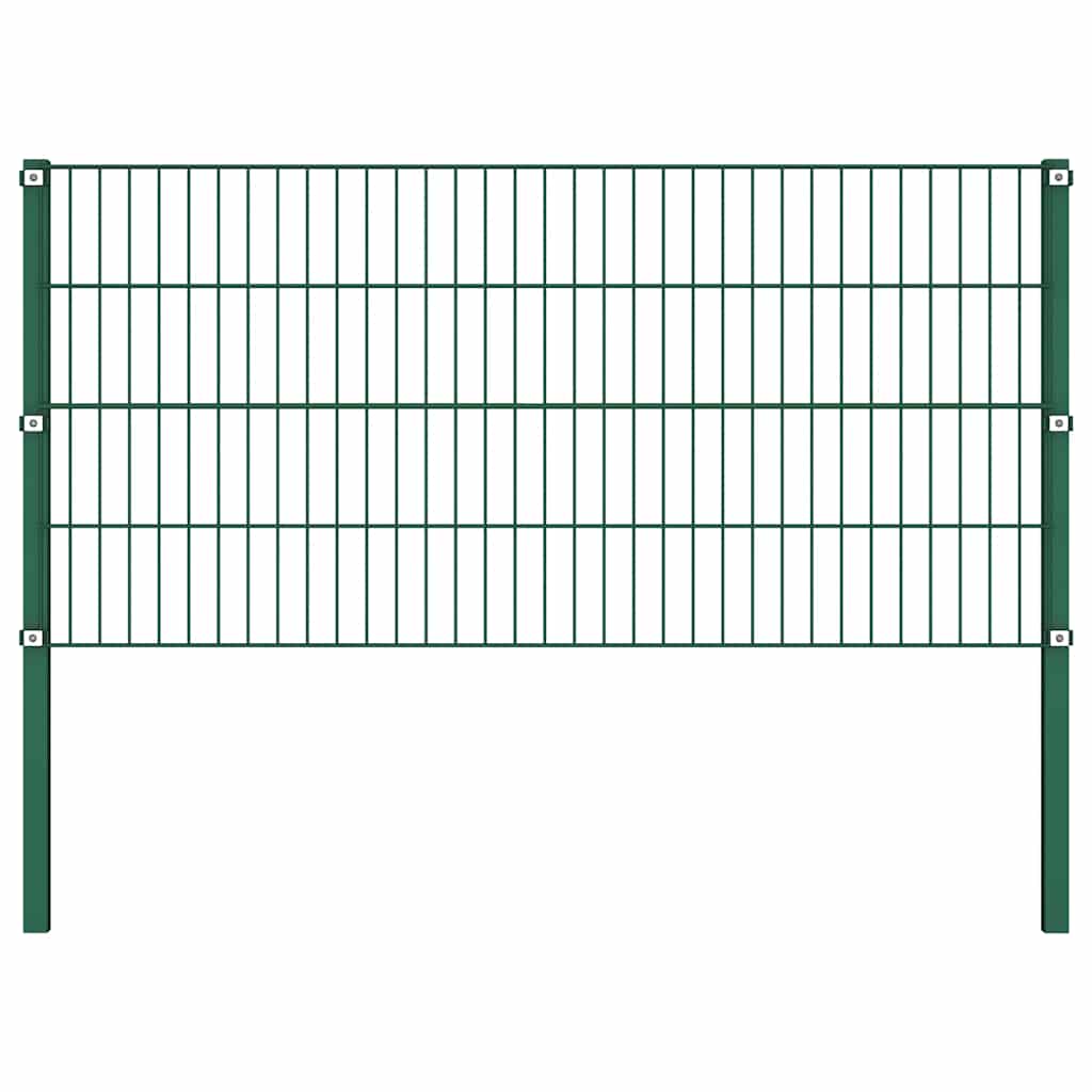 vidaXL Zaunelement mit Pfosten Eisen 176,5 x 80 cm Grün