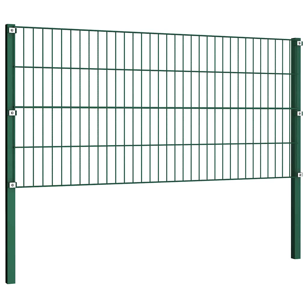 vidaXL Zaunelement mit Pfosten Eisen 176,5 x 80 cm Grün