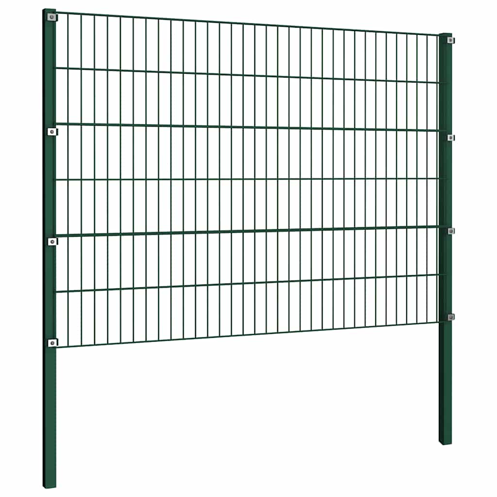 vidaXL Zaunelement mit Pfosten Eisen 176,5 x 80 cm Grün