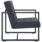 vidaXL 2-Sitzer-Sofa mit Armlehnen Dunkelgrau Stahl und Stoff