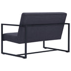 vidaXL 2-Sitzer-Sofa mit Armlehnen Dunkelgrau Stahl und Stoff