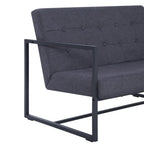 vidaXL 2-Sitzer-Sofa mit Armlehnen Dunkelgrau Stahl und Stoff