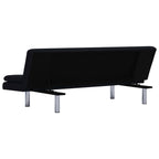 vidaXL Schlafsofa mit zwei Kissen Schwarz Polyester