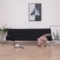 vidaXL Schlafsofa mit zwei Kissen Schwarz Polyester