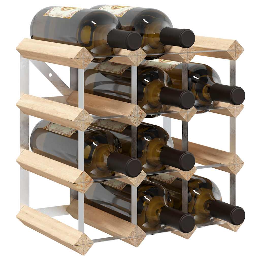 vidaXL Weinregal für 12 Flaschen Massivholz Kiefer