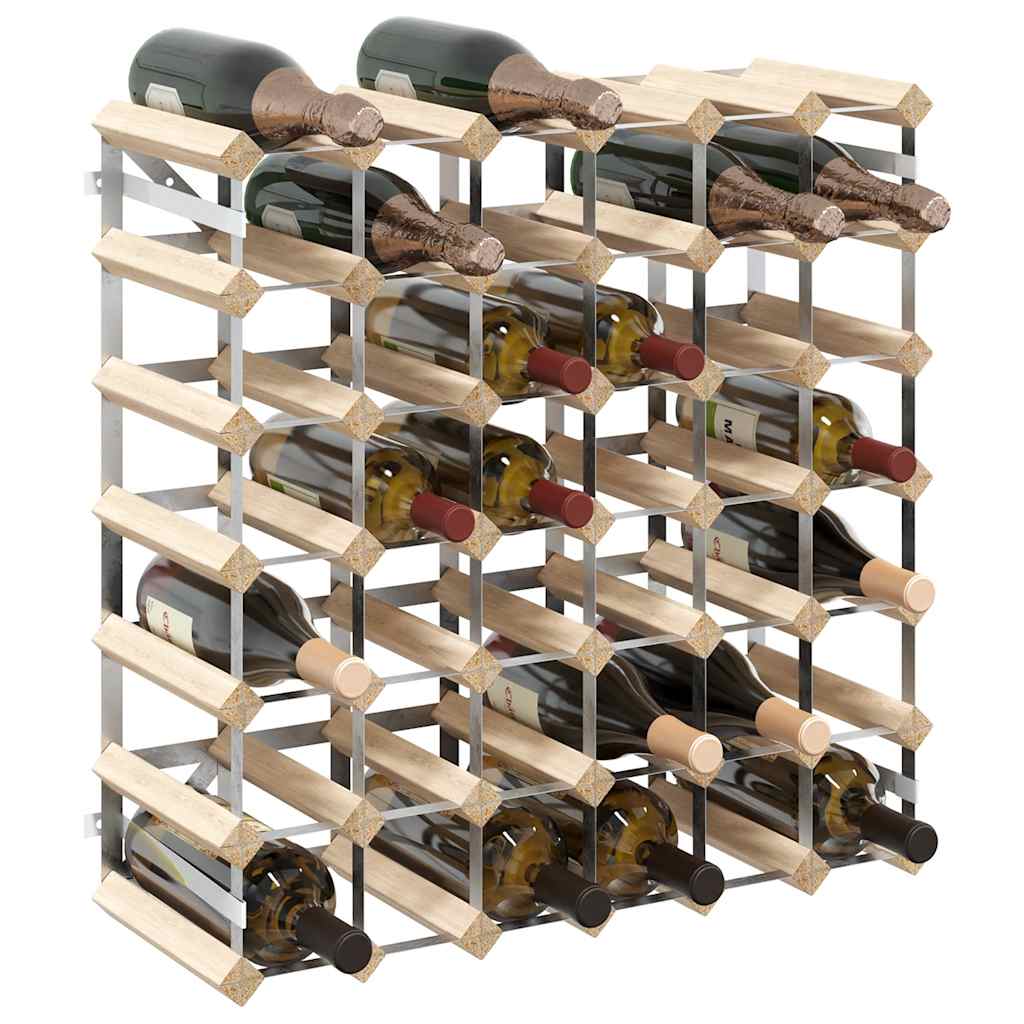 vidaXL Weinregal für 42 Flaschen Massivholz Kiefer
