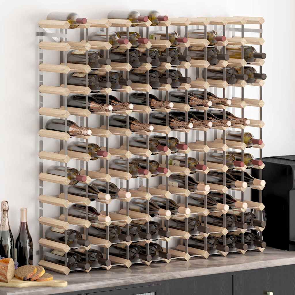 vidaXL Weinregal für 120 Flaschen Massivholz Kiefer