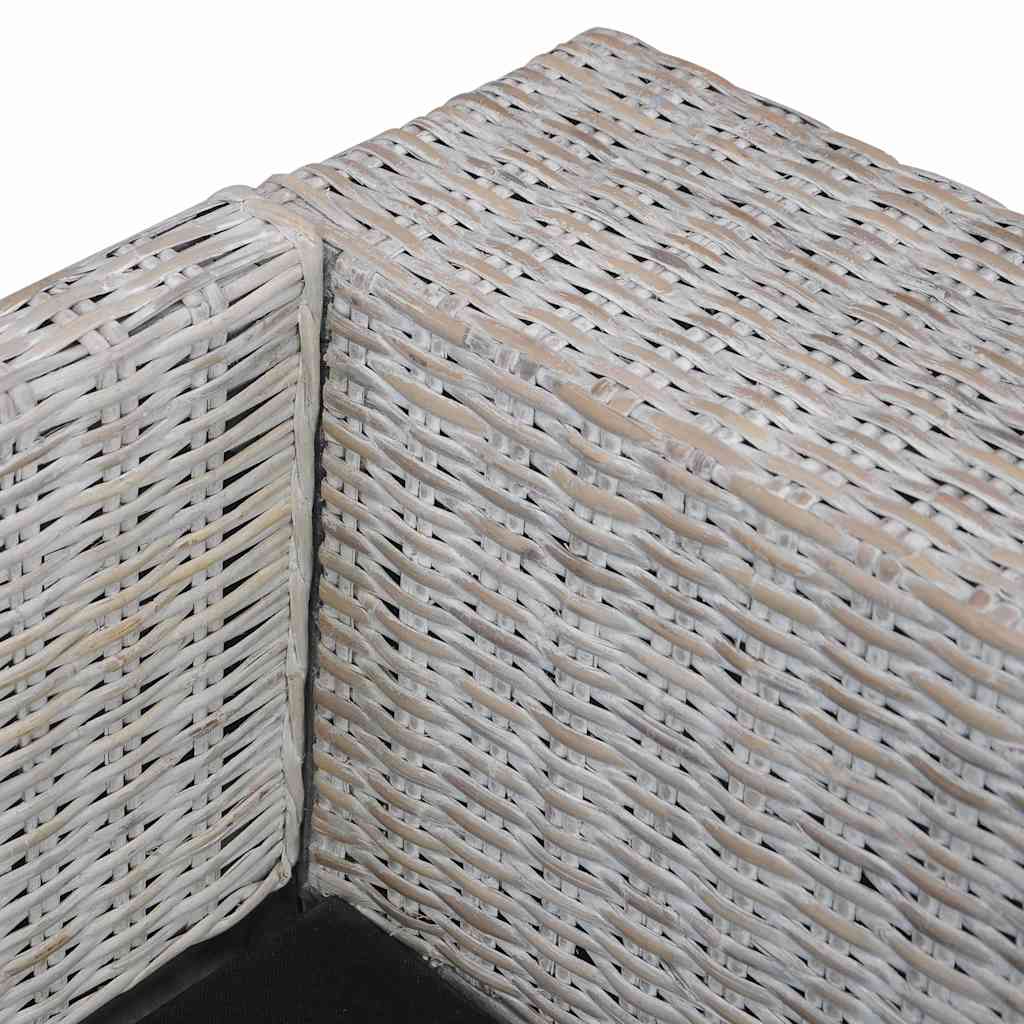 vidaXL 2-Sitzer-Sofa mit Kissen Grau Natürliches Rattan