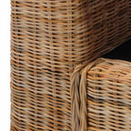 vidaXL Sessel mit Kissen Natur Rattan