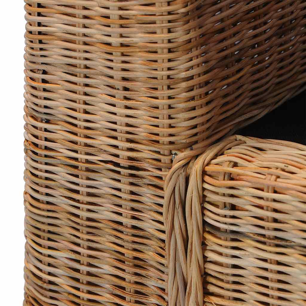 vidaXL Sessel mit Kissen Natur Rattan