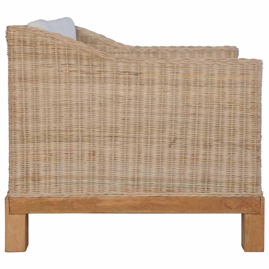 vidaXL Sessel mit Auflagen Natur Rattan