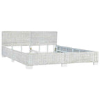 vidaXL Bett Grau Natur Rattan 180x200 cm