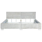 vidaXL Bett Grau Natur Rattan 180x200 cm