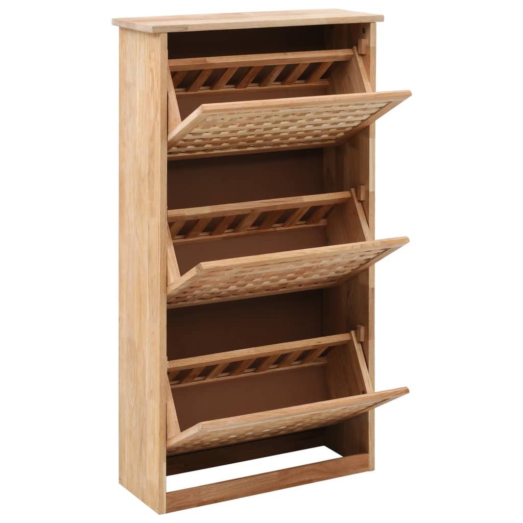 vidaXL Schuhschrank 55 x 20 x 104 cm Walnuss Massivholz