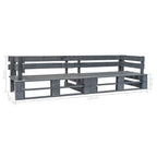 vidaXL Garten-Palettensofa 2-Sitzer Grau Holz