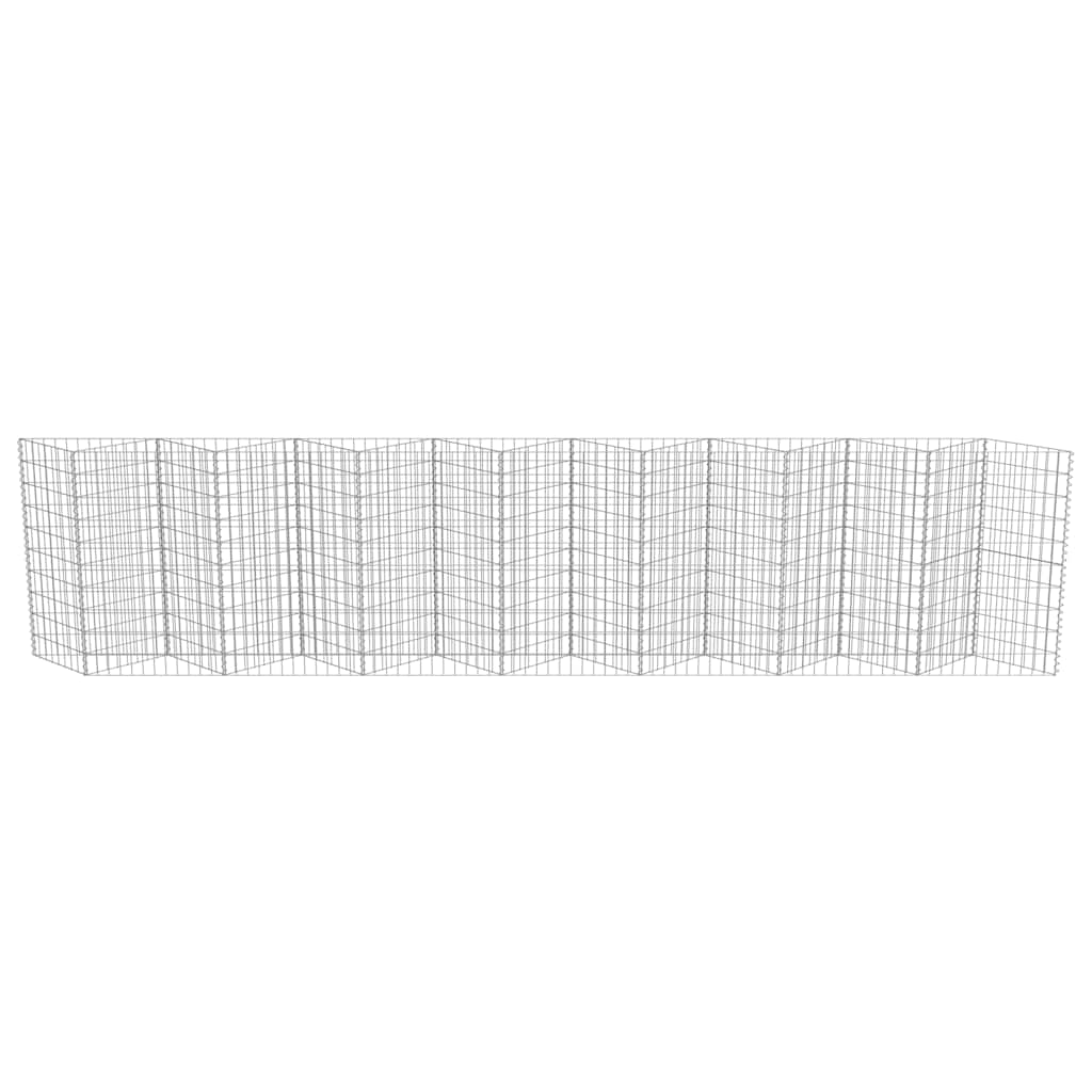 vidaXL Gabionenwand Verzinkter Stahl 450×30×100 cm