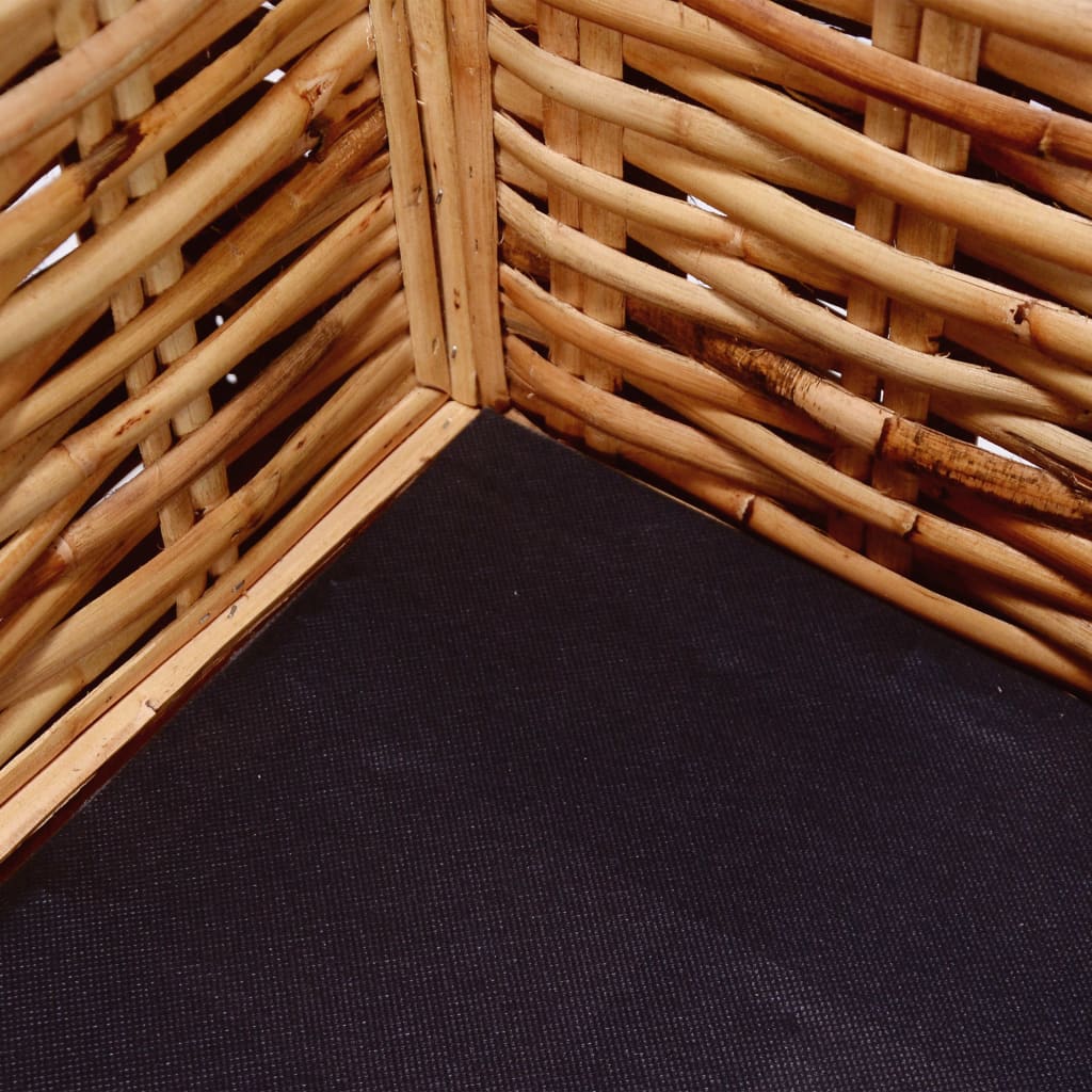 vidaXL 2-Sitzer Gartensofa Natürliches Rattan