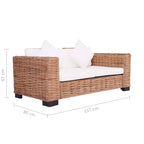 vidaXL 2-Sitzer Gartensofa Natürliches Rattan