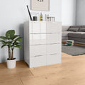 vidaXL Sideboard Hochglanz-Weiß 60x35x80 cm Holzwerkstoff