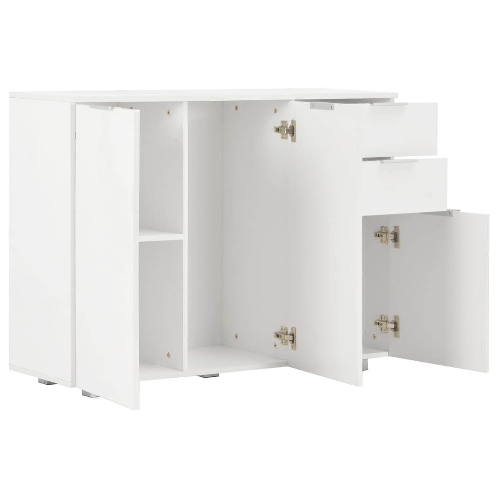 vidaXL Sideboard Hochglanz-Weiß 107x35x80,5 cm