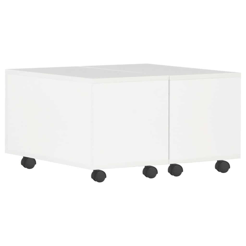 vidaXL Couchtisch Hochglanz-Weiß 60x60x35 cm Spanplatte